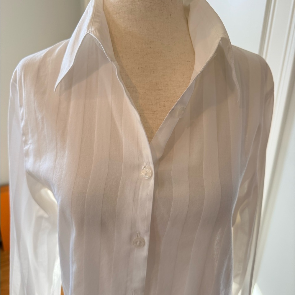 Anne Fontaine White Fitted Button-Down Shirt - Picture 4 of 13